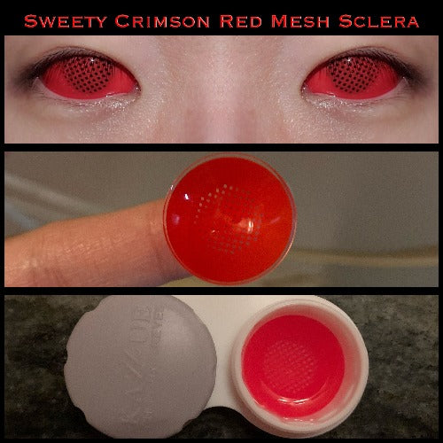 Sweety Crimson Red Mesh Sclera Contacts (1 lens/pack)-Sclera Contacts-UNIQSO EU
