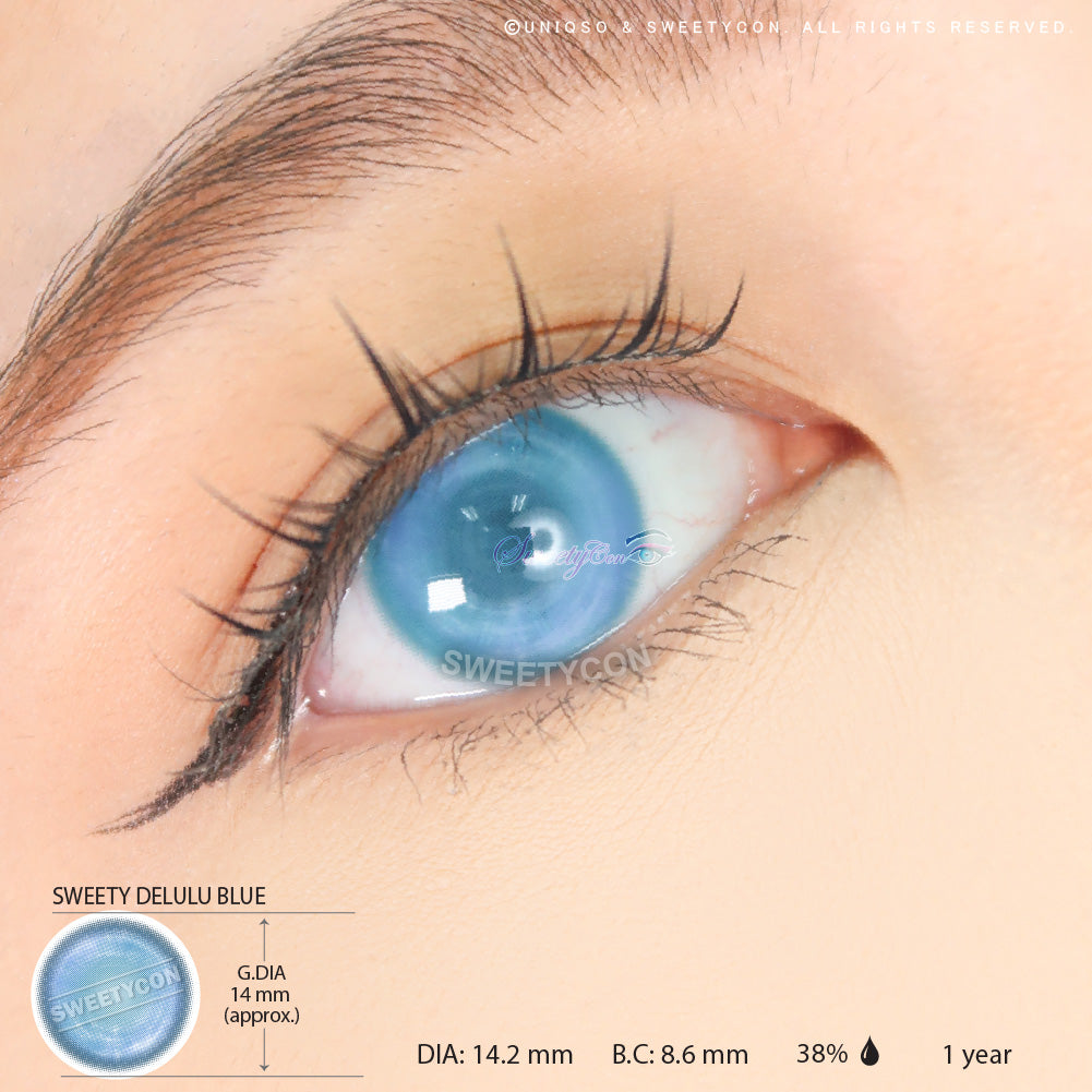 Sweety Delulu Blue (1 lens/pack)-Colored Contacts-UNIQSO EU