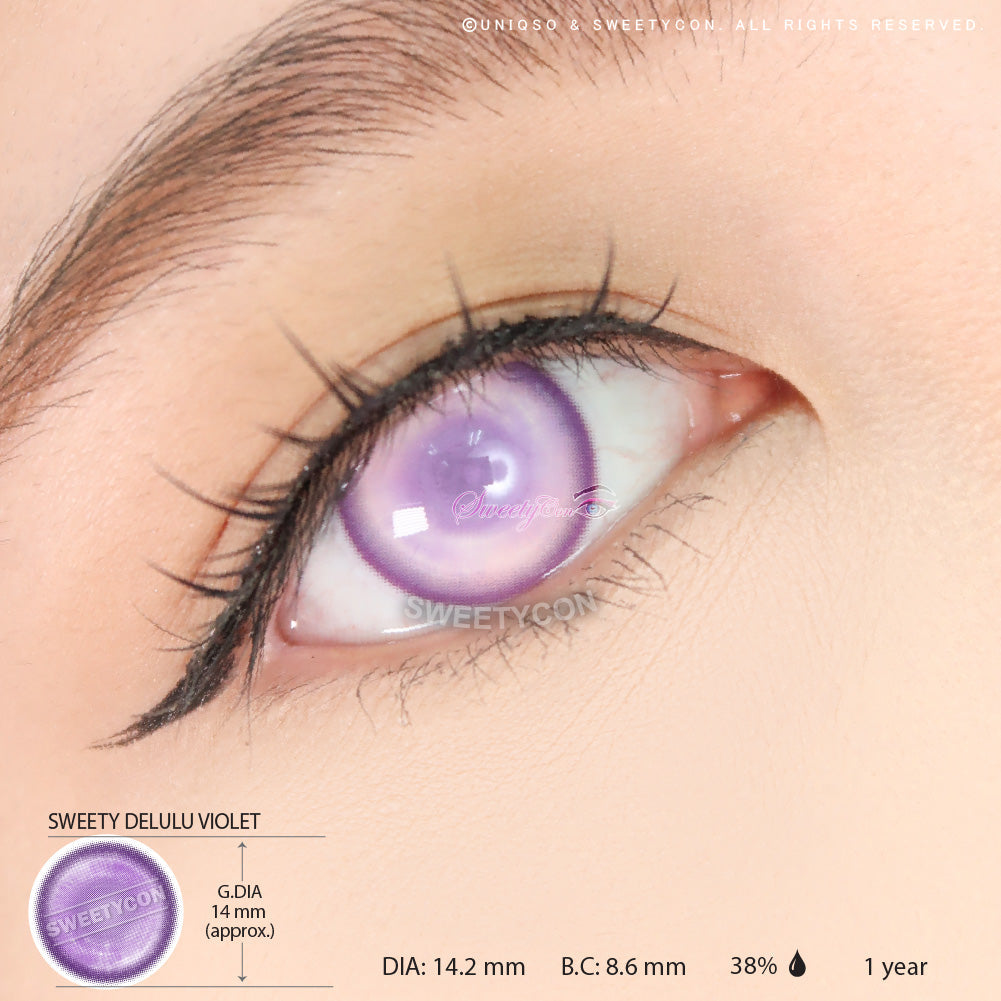 Sweety Delulu Violet (1 lens/pack)-Colored Contacts-UNIQSO EU