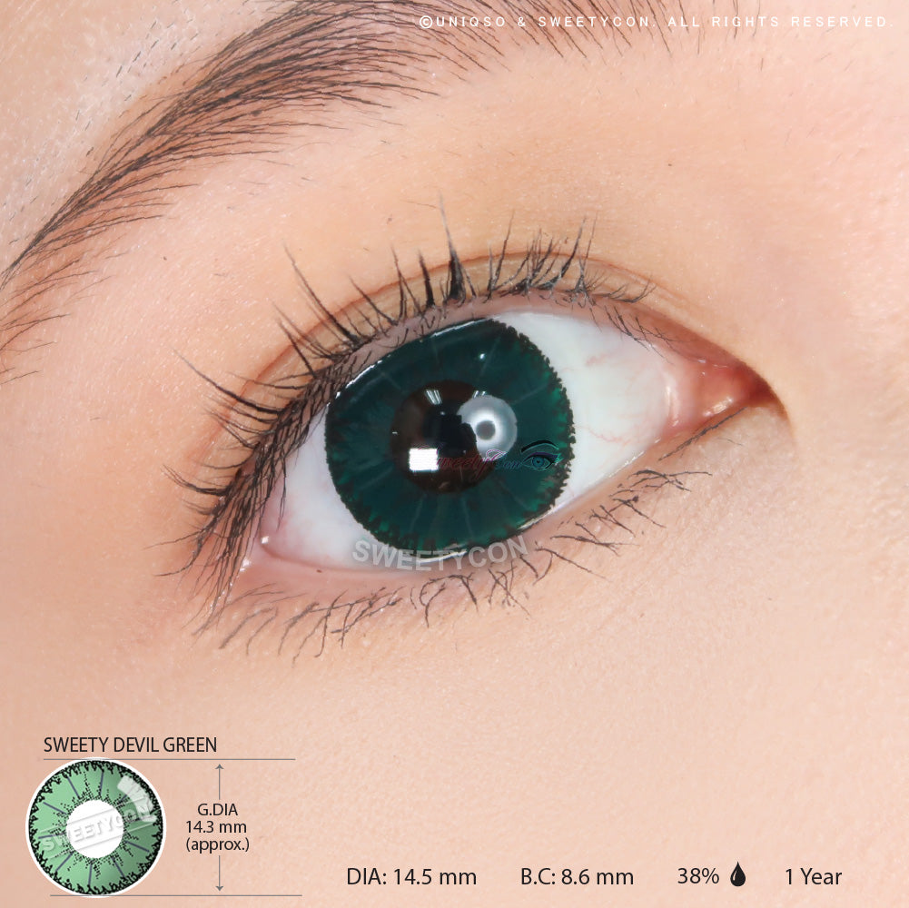 Sweety Devil Green (1 lens/pack)-Colored Contacts-UNIQSO EU