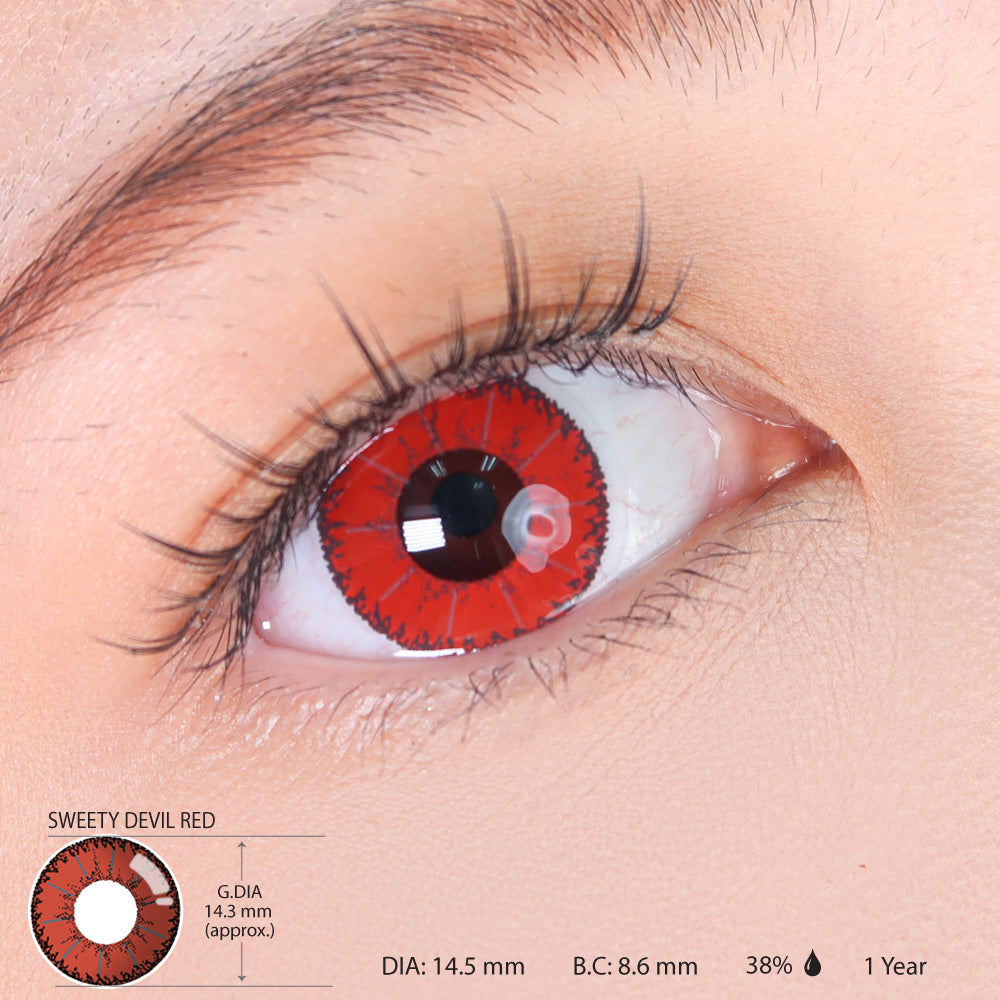 Sweety Devil Red (1 lens/pack)-Colored Contacts-UNIQSO EU