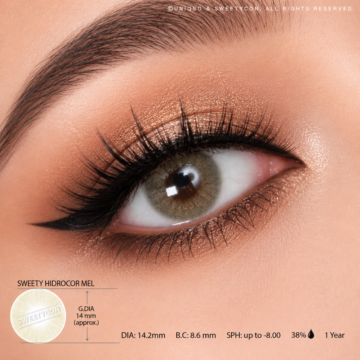 Sweety Hidrocor Mel (1 lens/pack)-Colored Contacts-UNIQSO EU