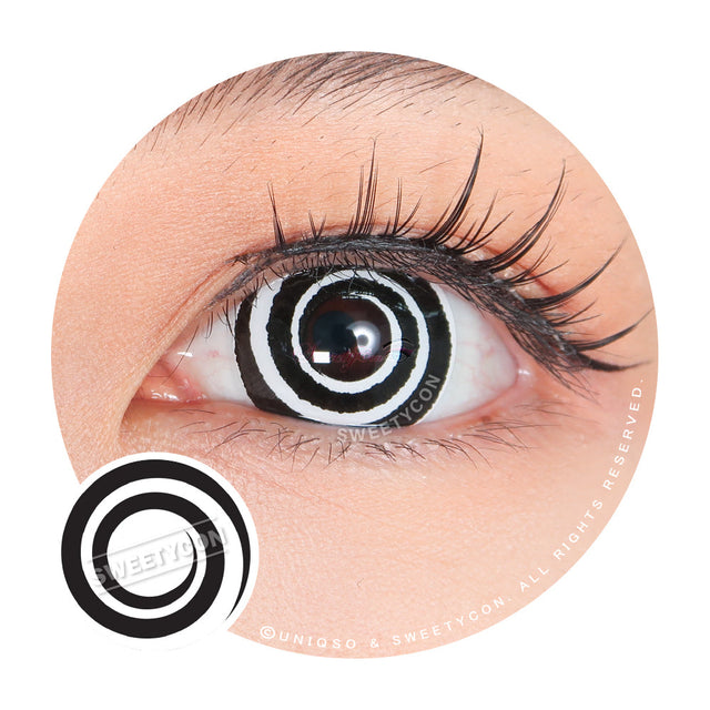 Sweety Mini Sclera Black Spiral (1 lens/pack)-Mini Sclera Contacts-UNIQSO EU