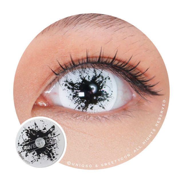 Sweety Mini Sclera Black Splash (1 lens/pack)-Mini Sclera Contacts-UNIQSO EU