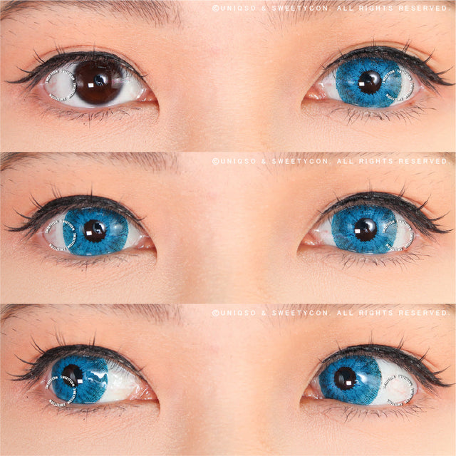 Sweety Mini Sclera Blue Devil (1 lens/pack)-Mini Sclera Contacts-UNIQSO EU