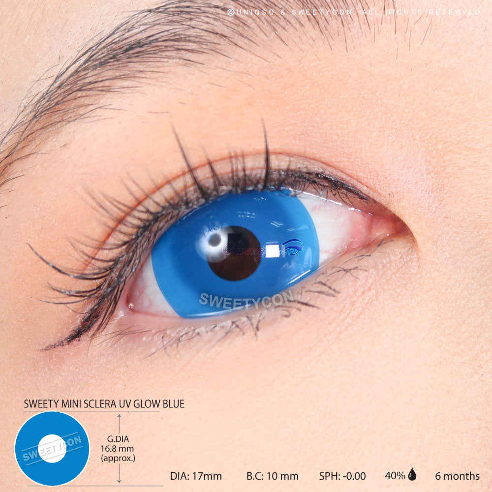 Sweety Mini Sclera UV Glow Blue (1 lens/pack)-Mini Sclera Contacts-UNIQSO EU
