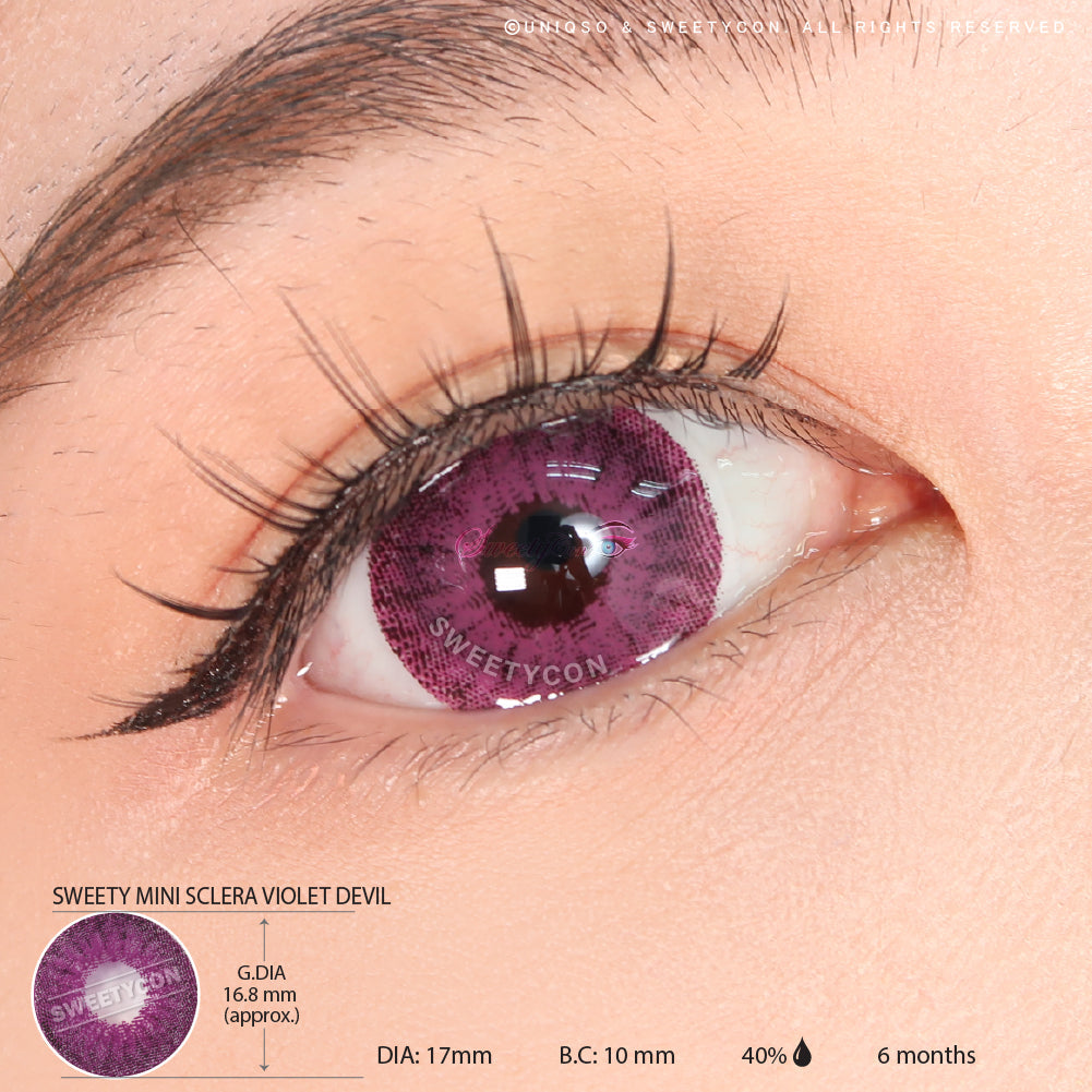 Sweety Mini Sclera Violet Devil (1 lens/pack)-Mini Sclera Contacts-UNIQSO EU