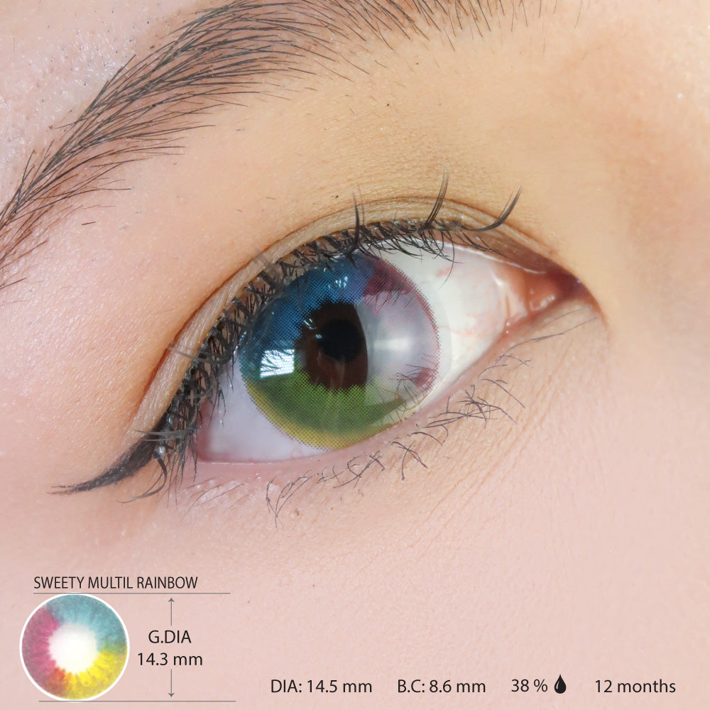 Sweety Multil Rainbow (1 lens/pack)-Colored Contacts-UNIQSO EU