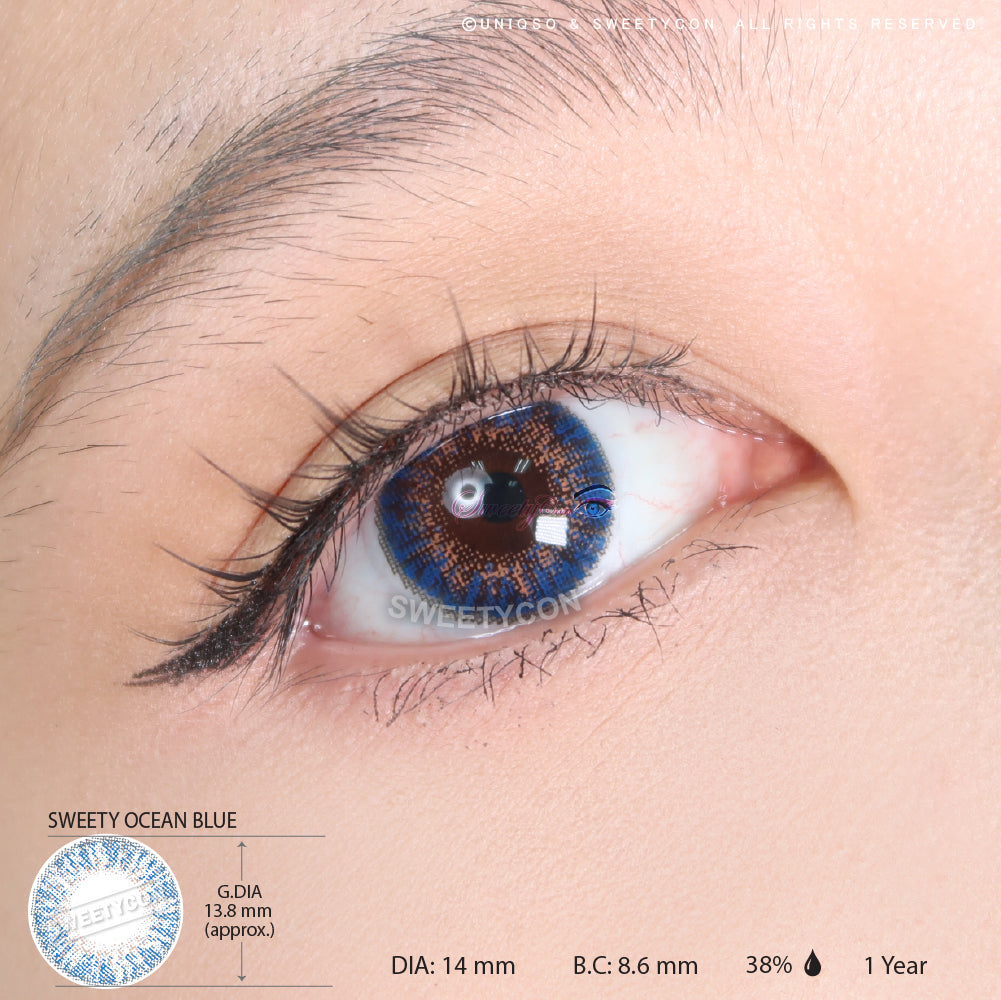 Sweety Ocean Blue Hazel colored contacts