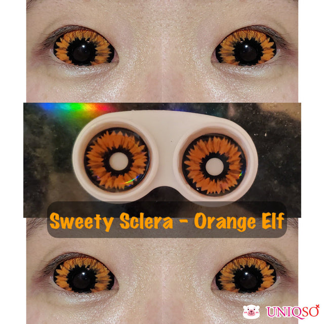 Sweety Orange Sclera Contacts - Orange Elf / Dark Phoenix (1 lens/pack)-Sclera Contacts-UNIQSO EU