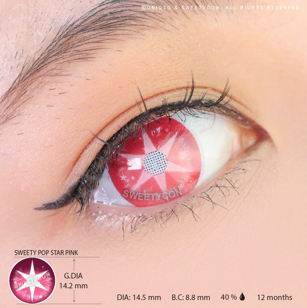 Sweety Pop Star Pink (1 lens/pack)-Colored Contacts-UNIQSO EU