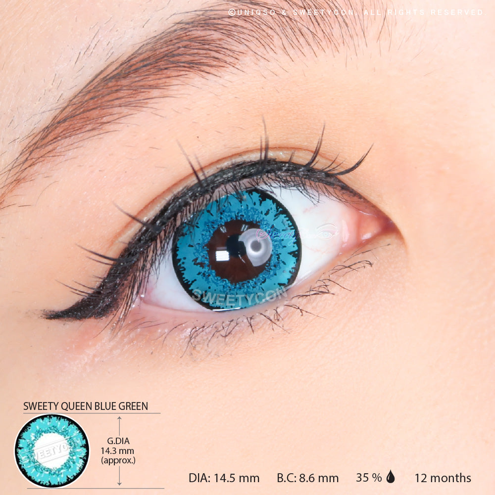 Sweety Queen Blue Green (1 lens/pack)-Colored Contacts-UNIQSO EU
