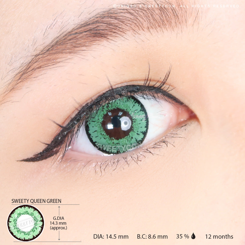 Sweety Queen Green (1 lens/pack)-Colored Contacts-UNIQSO EU