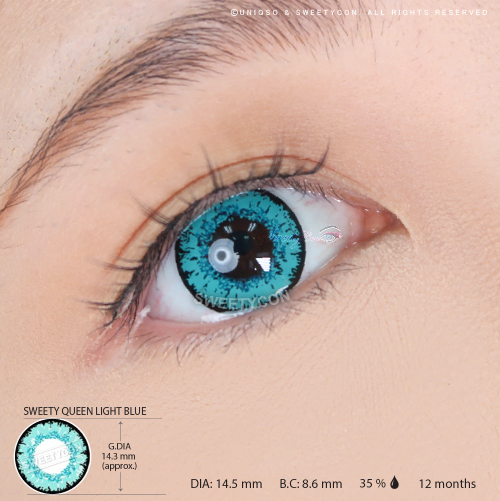 Sweety Queen Light Blue (1 lens/pack)-Colored Contacts-UNIQSO EU