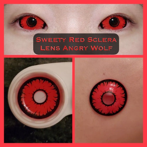 Sweety Red Sclera Contacts Angry Wolf (1 lens/pack)-Sclera Contacts-UNIQSO EU