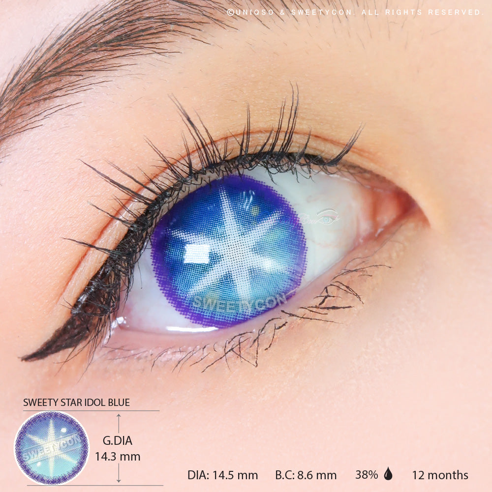 Sweety Star Idol Blue (1 lens/pack)-Colored Contacts-UNIQSO EU