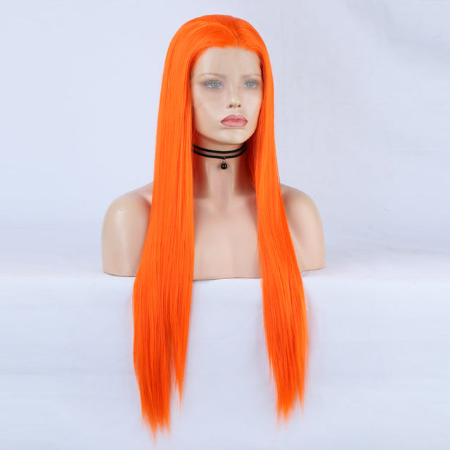 Swish Orange Front Lace Long Straight Wig-Lace Front Wig-UNIQSO EU