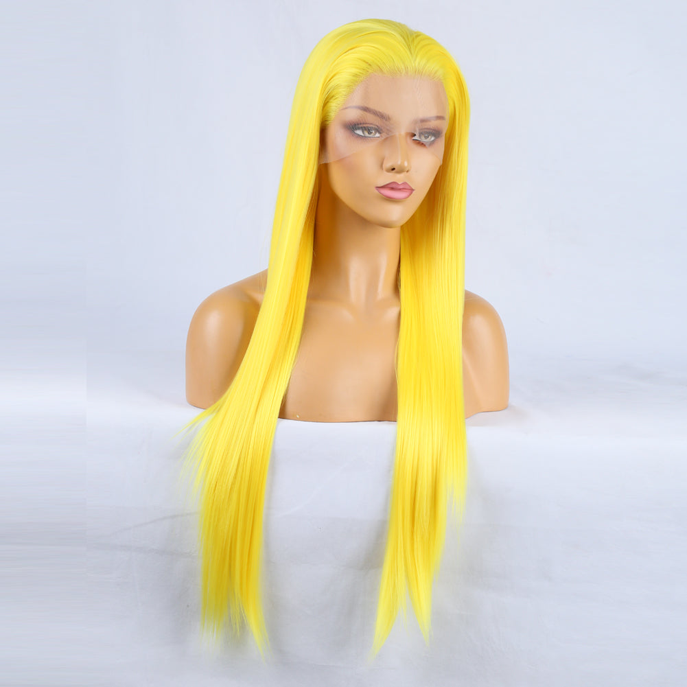 Tempting Yellow Front Lace Long Bangs-Lace Front Wig-UNIQSO EU