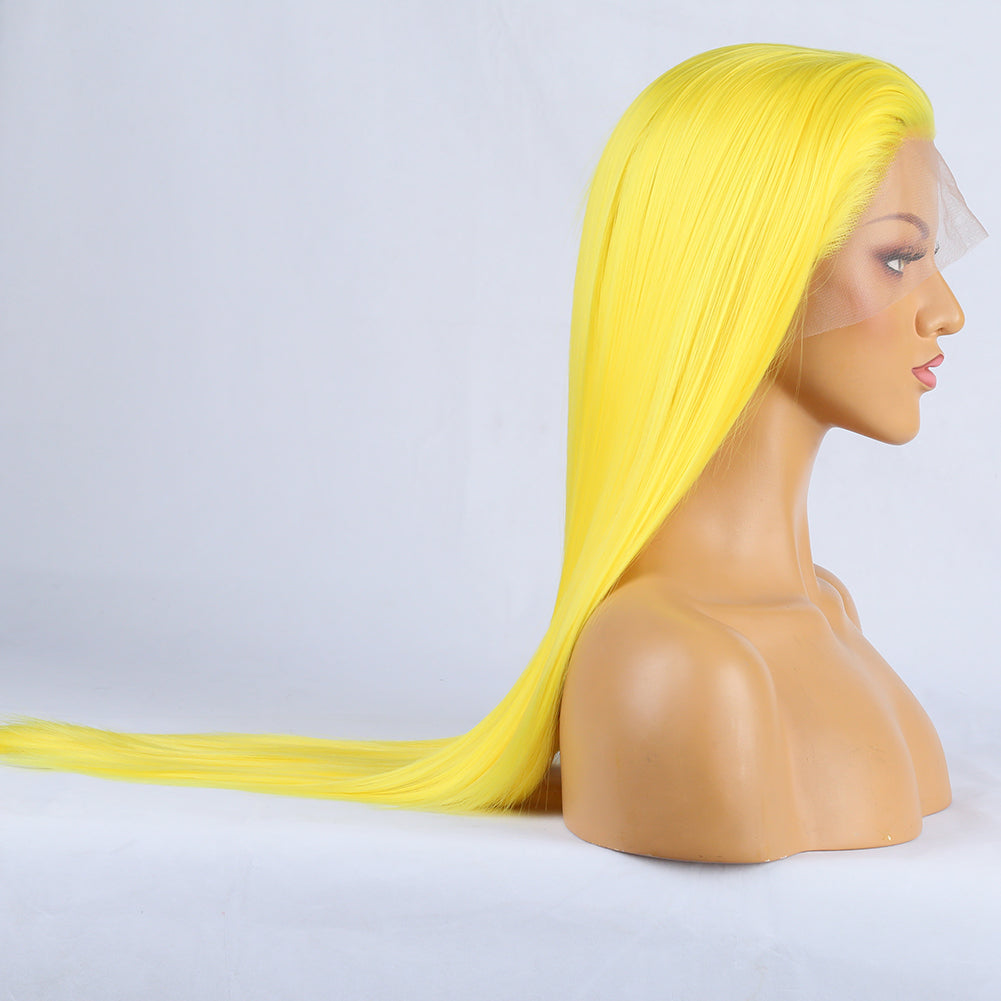 Tempting Yellow Front Lace Long Bangs-Lace Front Wig-UNIQSO EU