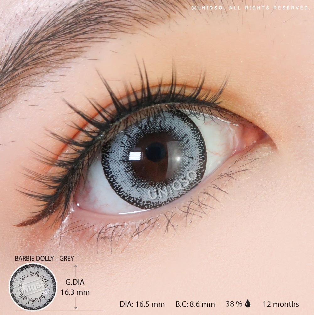 Western Eyes Dolly+ Grey (1 lens/pack)-Colored Contacts-UNIQSO EU