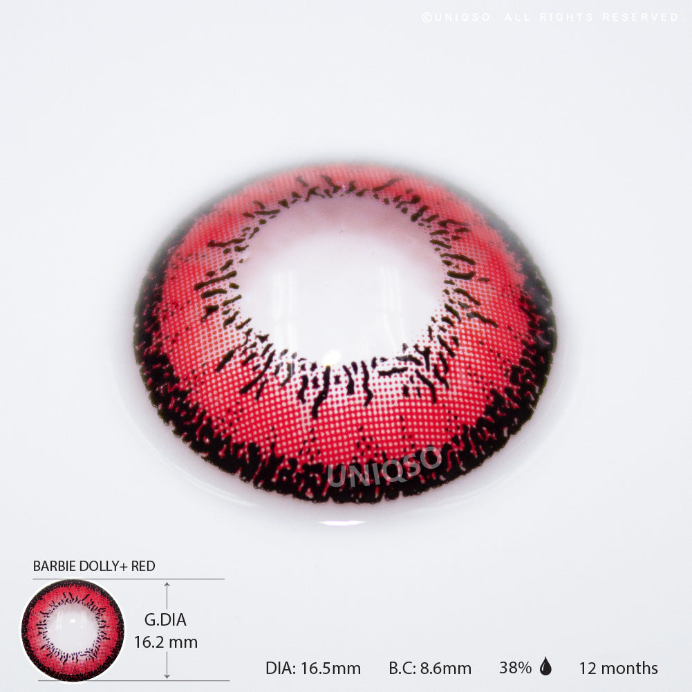Western Eyes Dolly+ Red (1 lens/pack)-Colored Contacts-UNIQSO EU