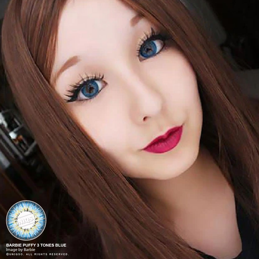 Western Eyes Puffy 3 Tones Blue (1 lens/pack)-Colored Contacts-UNIQSO EU