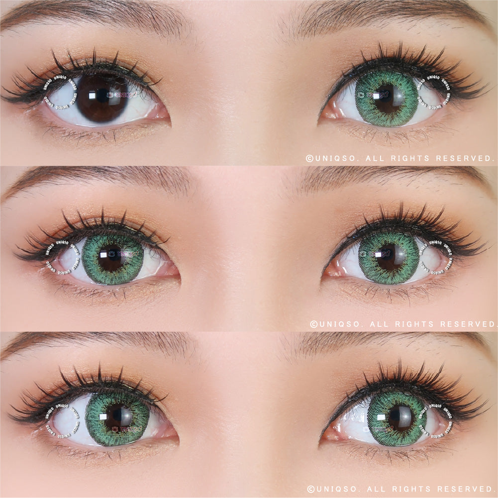 Western Eyes Puffy 3 Tones Green (1 lens/pack)-Colored Contacts-UNIQSO EU