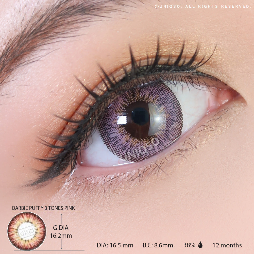 Western Eyes Puffy 3 Tones Pink (1 lens/pack)-Colored Contacts-UNIQSO EU