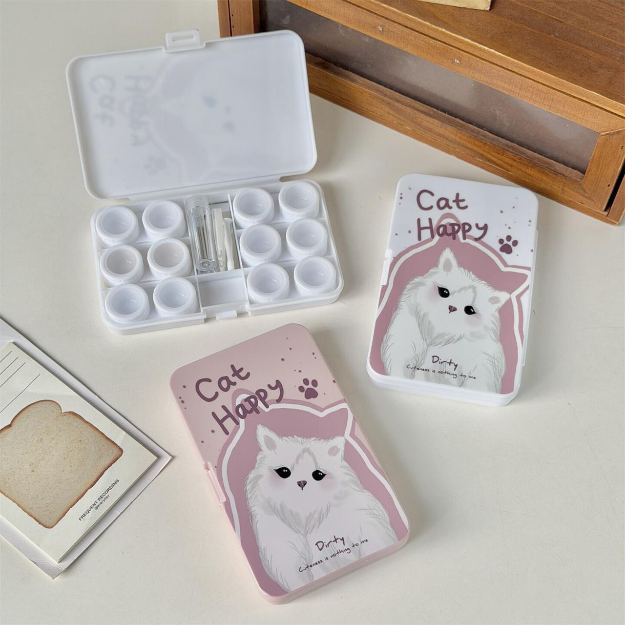 Lens Case Travel Kit - Happy Kitty-Lens Case-UNIQSO EU