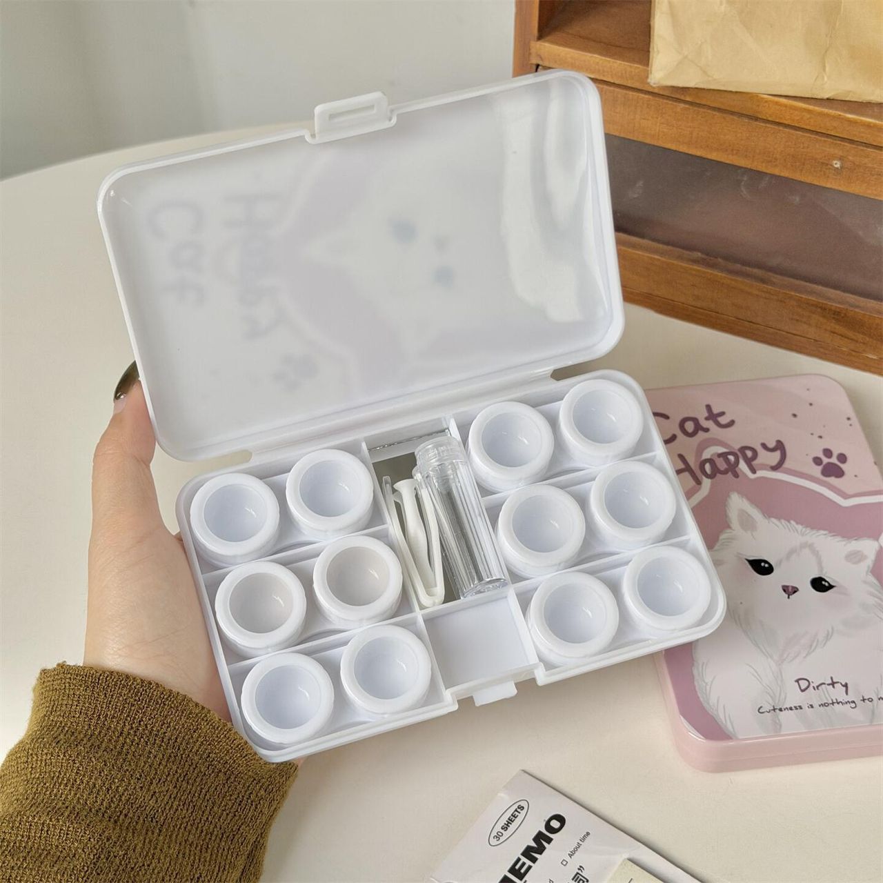 Lens Case Travel Kit - Happy Kitty-Lens Case-UNIQSO EU