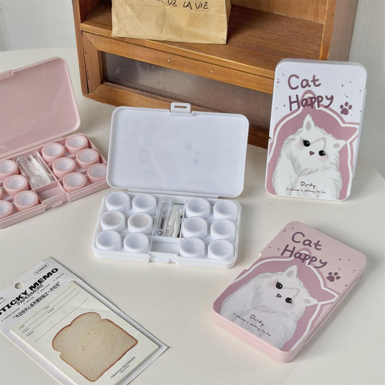 Lens Case Travel Kit - Happy Kitty-Lens Case-UNIQSO EU