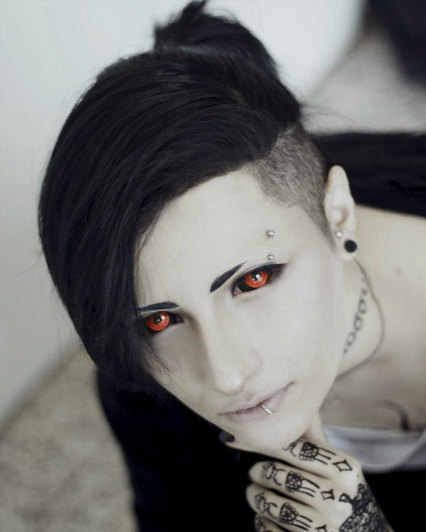 Flash Red Black Sclera Contacts Tokyo Ghoul - Red Ghoul/Gremlin (2 lenses/pack)-Sclera Contacts-UNIQSO EU