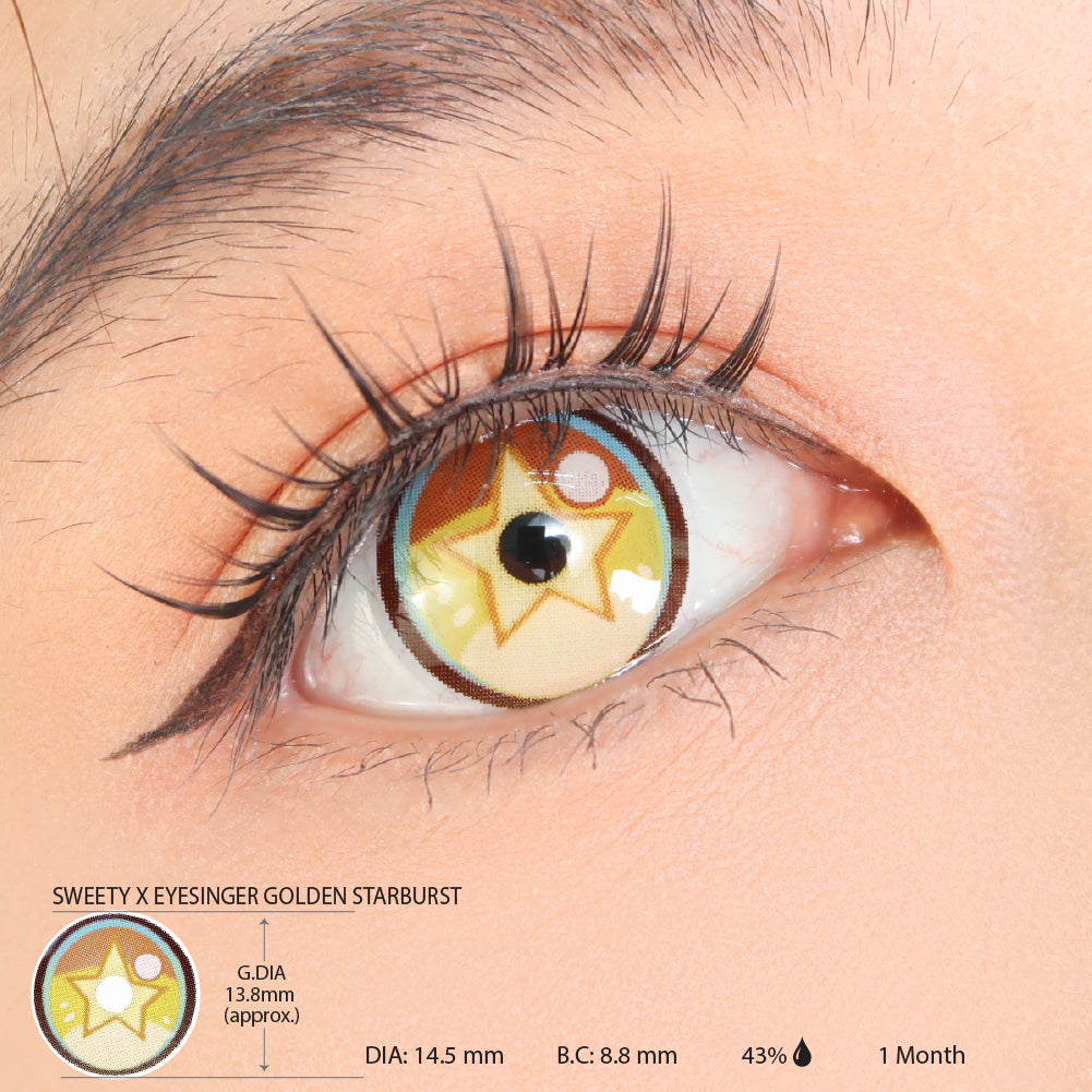 Sweety x Eyesinger Golden Starburst (2 lenses/pack)-Colored Contacts-UNIQSO EU