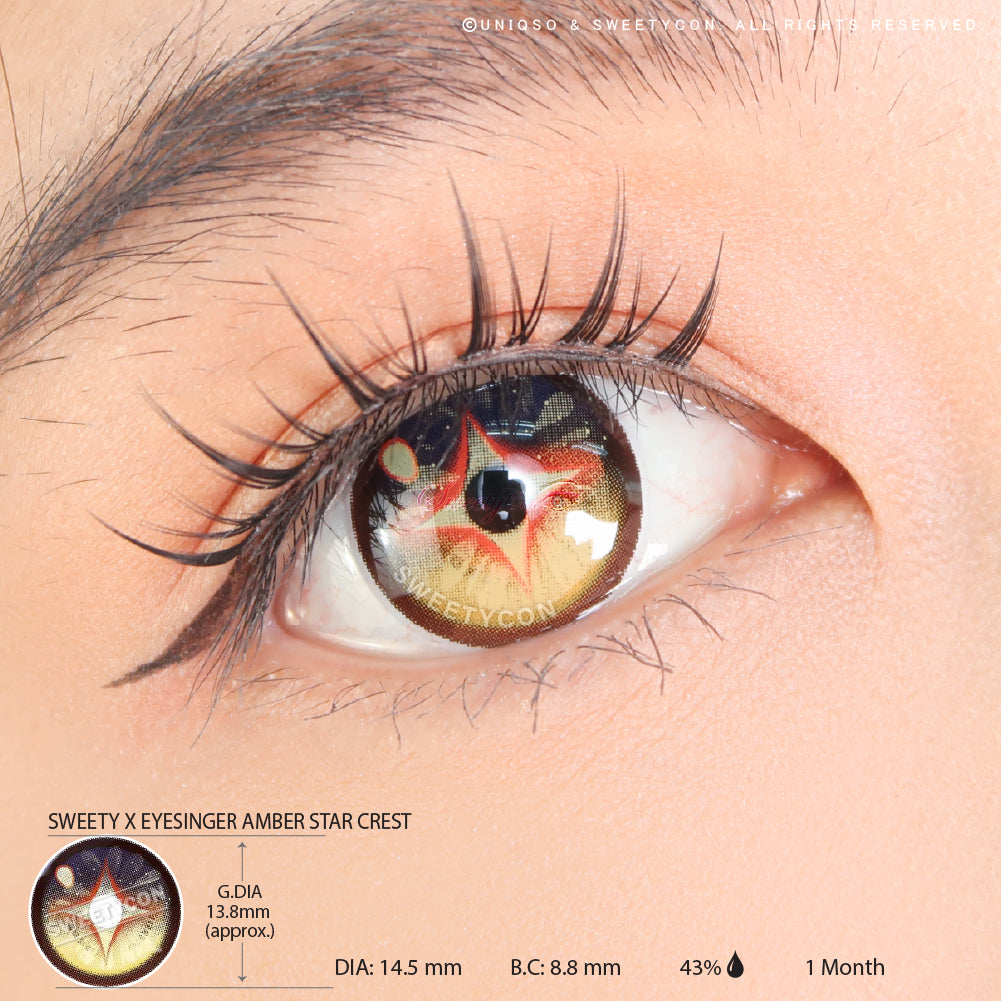 Sweety x Eyesinger Amber Star Crest (2 lenses/pack)-Colored Contacts-UNIQSO EU