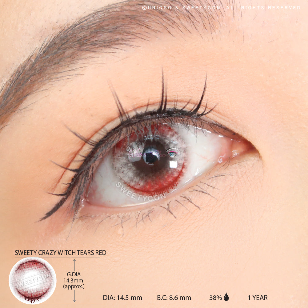 Sweety Crazy Witch Tears Red (1 lens/pack)-Crazy Contacts-UNIQSO EU