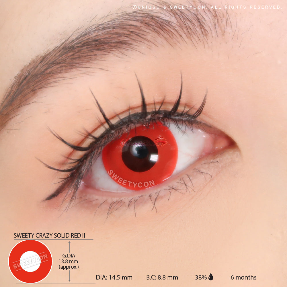 Sweety Crazy Solid Red II (1 lens/pack)-Crazy Contacts-UNIQSO EU