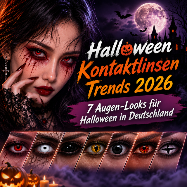 Halloween Kontaktlinsen Trends 2026: 7 Augen-Looks für Halloween in Deutschland