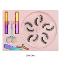 Natural Long Faux Mink Magnetic Eyelashes Full Kit Set (5 Pairs)-Magnetic Eyelash-UNIQSO