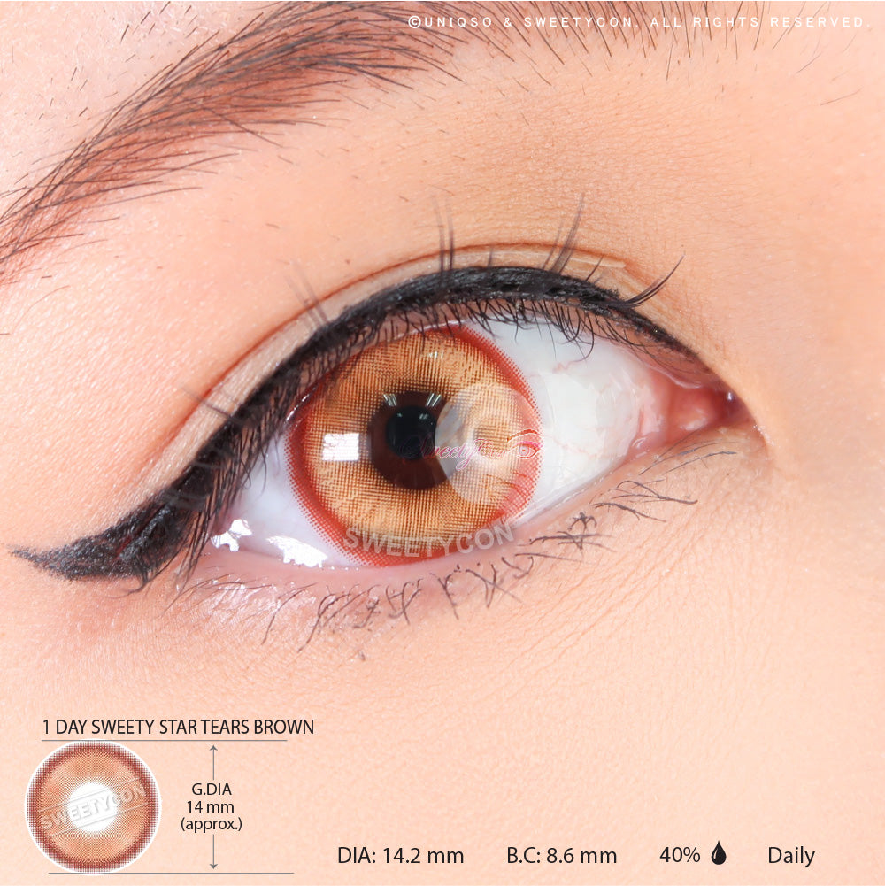 1 Day Sweety Star Tears Brown (2 or 10 lenses/pack)-Colored Contacts-UNIQSO EU