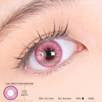 1 Day Sweety Star Tears Pink (2 or 10 lenses/pack)-Colored Contacts-UNIQSO EU
