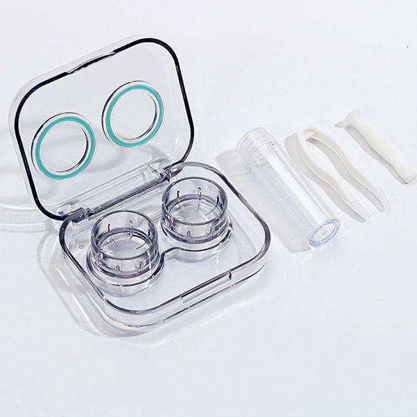 Leak Proof & Non Screw Cap Transparent Contact Lens Case (Random Color)-Lens Case-UNIQSO