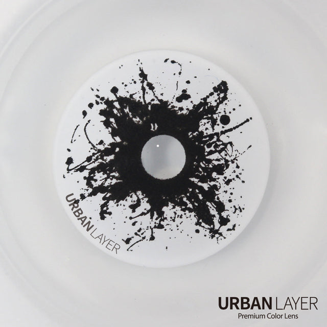 Sweety Mini Sclera Black Splash (1 lens/pack)-Mini Sclera Contacts-UNIQSO