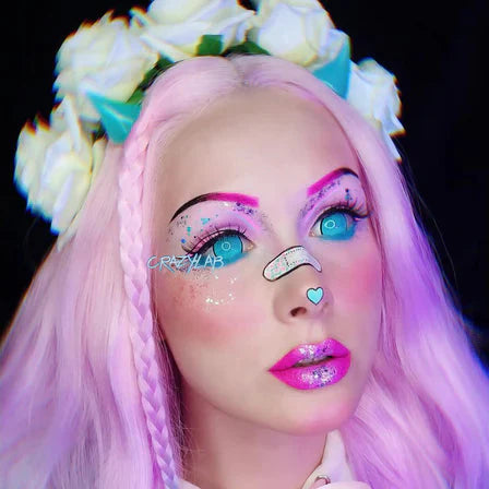 Sweety Mini Sclera Cyan Mesh Rim (1 lens/pack)-Mini Sclera Contacts-UNIQSO EU