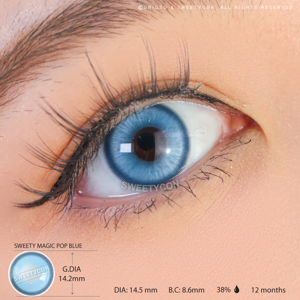 Sweety Magic Pop Blue (1 lens/pack)-Colored Contacts-UNIQSO