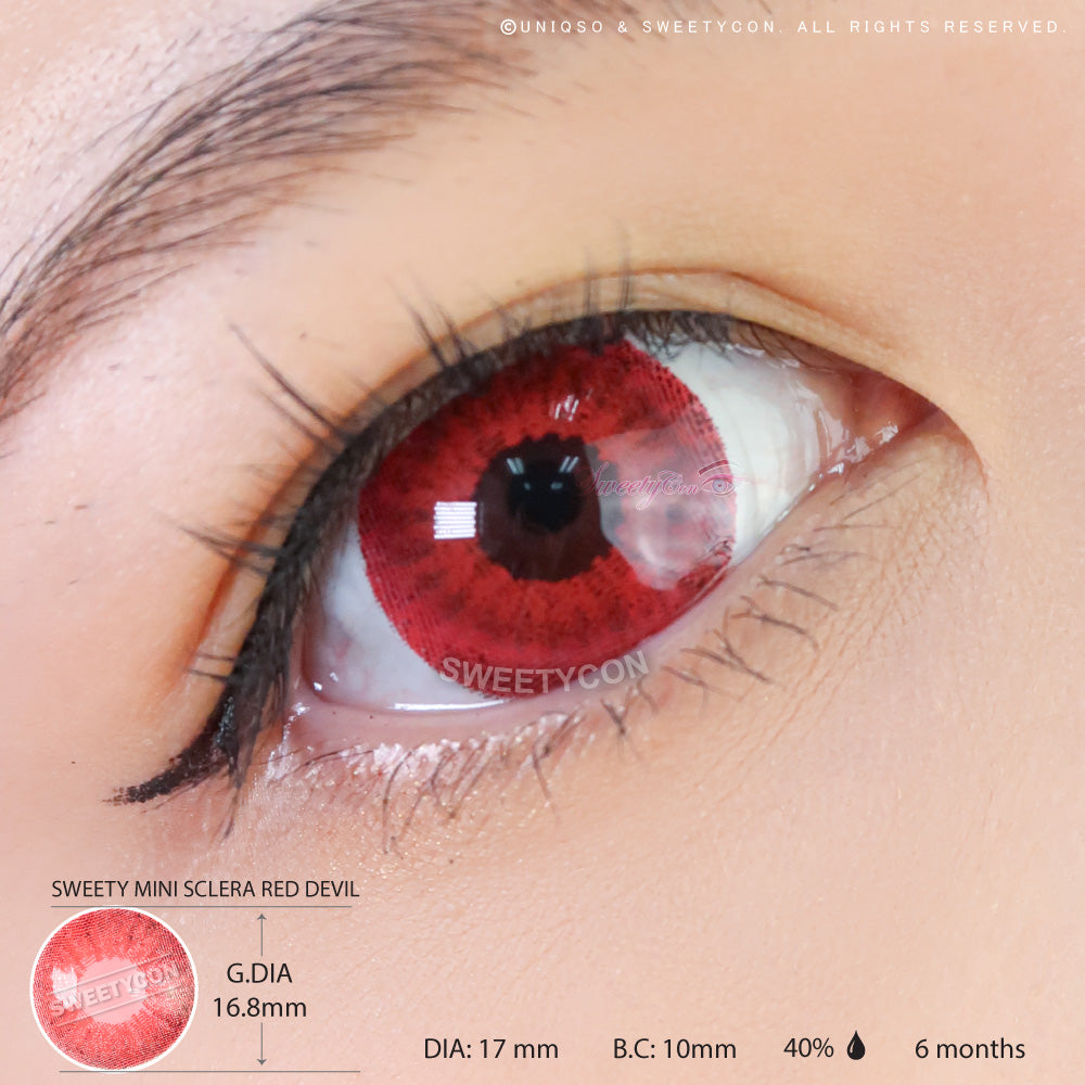 Sweety Mini Sclera Red Devil (1 lens/pack)-Mini Sclera Contacts-UNIQSO