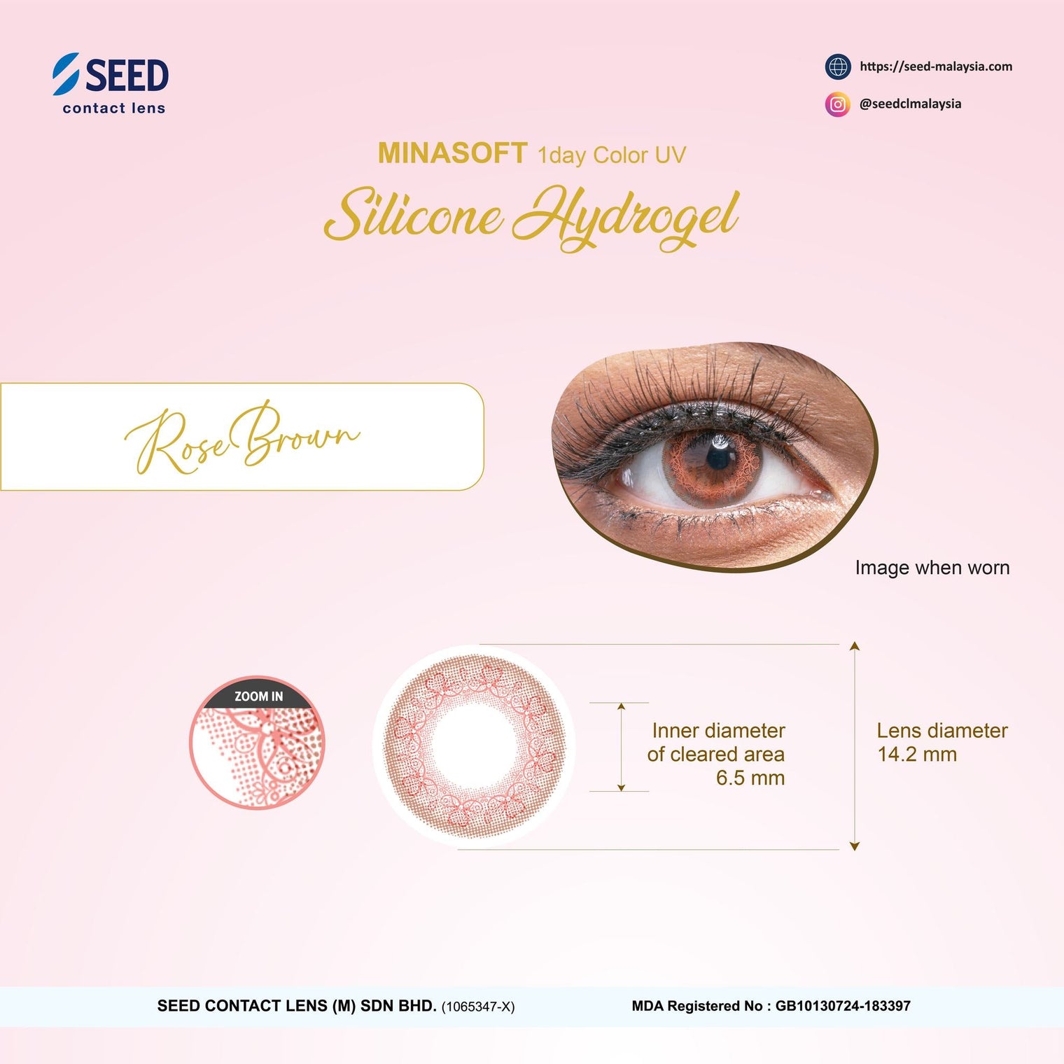 SEED Minasoft 1 day Color UV - Rose Brown-Colored Contacts-UNIQSO