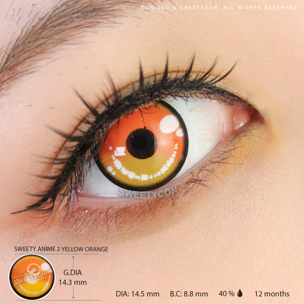 Sweety Anime 2 Yellow Orange (1 lens/pack)-Colored Contacts-UNIQSO