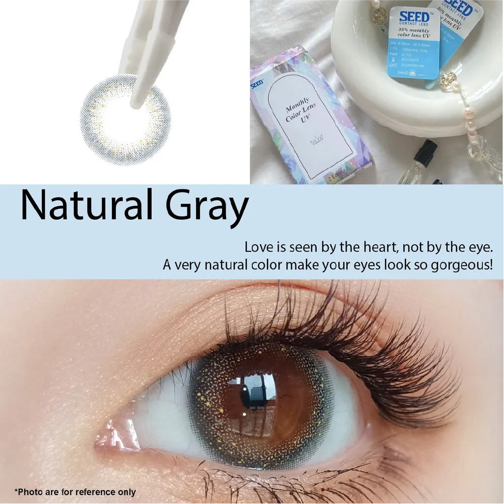 SEED Monthly Color Lens UV - Natural Gray-Colored Contacts-UNIQSO