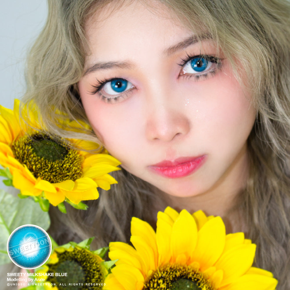 Sweety Milkshake Blue (1 lens/pack)-Colored Contacts-UNIQSO