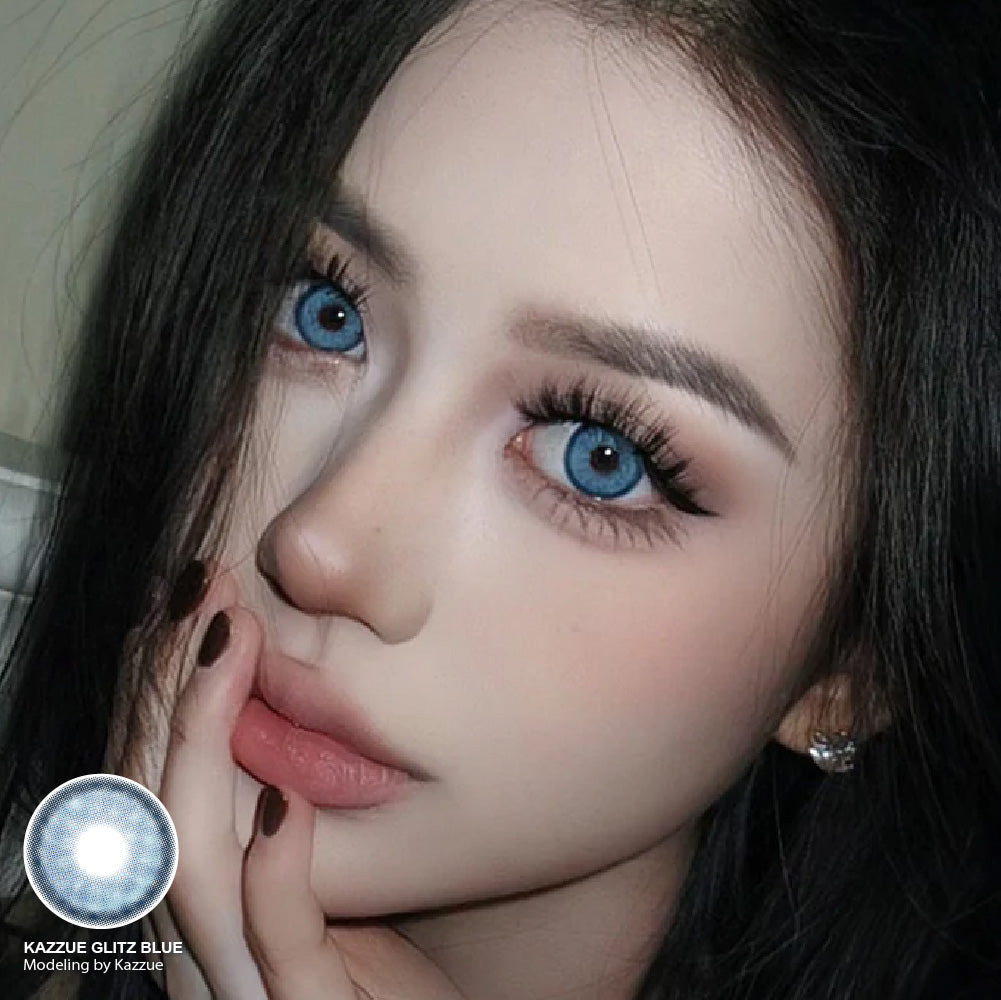 Kazzue Glitz Blue (1 lens/pack)-Colored Contacts-UNIQSO